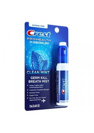 Crest Pro-Health | Portable Alcohol-Free CPC Antibacterial Mist with Clean Mint Flavor | Fights Odor-Causing Bacteria for Instant Fresh Breath - 1 Count (0.44oz) Breath Spray