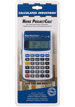 Calculated Industries 8510 Home ProjectCalc Do-It-Yourselfers Feet-Inch-Fraction Project Calculator | Dedicated Keys for Estimating Material Quantities and Costs for Home Handymen and DIYs, White