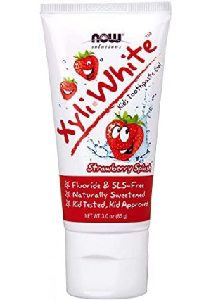 NOW Solutions, Xyliwhite™ Toothpaste Gel for Kids, Strawberry Splash Flavor, Kid Approved! 3-Ounce, packaging may vary