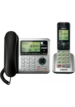 VTech CS6649 Expandable Corded/Cordless Phone System with Answering System-Caller ID/Call Waiting & Handset/Base Speakerphones