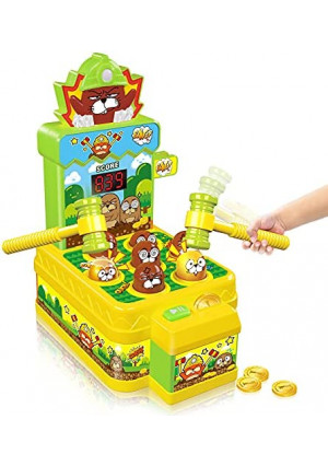 VATOS Whack Game Mole, Mini Electronic Arcade Game with 2 Hammers, Pounding Toys Toddler Toys for 3 4 5 6 7 8 Years Old Boys Girls, Whack Game Mole Toy, Developmental Toy Interactive Toy