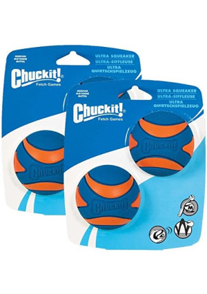 Petmate Chuckit Ultra Squeaker Ball Size:Medium Pack of 4