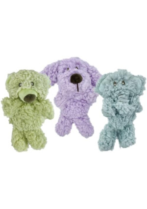 Multipet Aromadog Fleece Plush Dog Toy, 6" Calming Blend of Essential Oils, Bear, Dog & Elephant (Pack of 3)