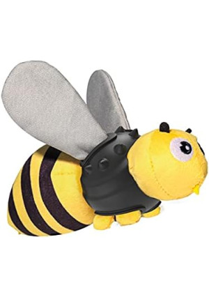 Dog Chew Toy Bee Style with Bright Color Sound Paper Squeaky Body and Chewy Rubber Plush Squeaky Interactive Toy for Small/Medium/Large Breed Indoor Outdoor