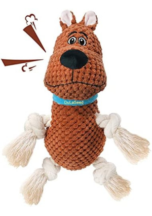 Dog Toys, Squeaky Plush Puppy Dog Chew Toys for Small Medium Dogs, Durable Rope Toys for Puppies Pet, Tough Stuffed Dog Toys for Teeth Cleaning