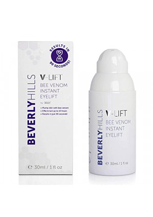 Beverly Hills V-Lift Instant Eye Lift and Eye Tuck Bee Venom Serum for Puffy Eyes, Dark Circles, Wrinkles, and Under Eye Bags Treatment for Women and Men