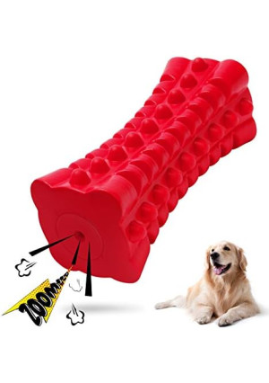 VANFINE Tough Squeaky Dog Toys for Aggressive Chewers - Dog Chew Toys for Aggressive Chewers Large Breed Stick - Durable Dog Toys for Aggressive Chewers Non-Toxic Natural Rubber Beef Flavor (Red)