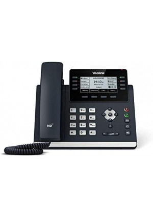 Yealink T43U IP Phone, 12 VoIP Accounts. 3.7-Inch Graphical Display. Dual USB 2.0, Dual-Port Gigabit Ethernet, 802.3af PoE, Power Adapter Not Included (SIP-T43U)