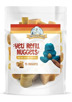 Yeti Refill Nuggets for Puff and Play Dog Toys - Natural Himalayan Yak Cheese Treats, Promotes Dental Health, Suitable for All Dogs, Ideal for Interactive Chew Toys and Dispensers, 15 Pieces, 7 Oz