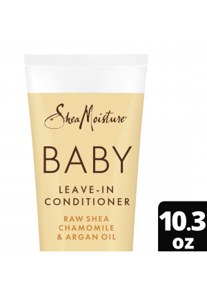 SheaMoisture Baby Leave-In Conditioner for Curly Hair Raw Shea, Chamomile & Argan Oil Moisturizes and Helps Detangle Delicate Curls and Coils 10.3 oz