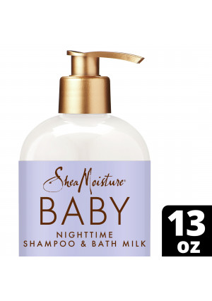 SheaMoisture Baby Shampoo & Bath Milk for Delicate Hair and Skin Manuka Honey & Lavender Nighttime Skin and Hair Care Regimen 13 oz