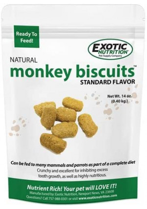 Monkey Biscuits (Standard, 3 lb.) - Healthy & Crunchy Biscuit Treat for Prairie Dogs, Parrots, Squirrels, Sugar Gliders, Hamsters, Rats, Rodents, Amazons, Macaws, Cockatoos, Birds & Other Small Pets