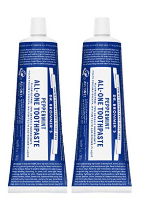 Toothpaste Peppermint Dr. Bronner's 5 oz Paste Pack of 2 (2) by Dr. Bronner's