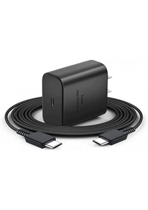 45W Super Fast Charger, USB Type C Wall Power Adapter Charging Block with 6FT USB C to C Phone Charger Cable Black Compatible Samsung Galaxy S22/S21/S20 Ultra/Note 20/10 Plus/Z Fold 3/Flip 3/iPad Pro