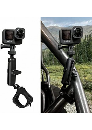 UTV/ATV RZR Action camera mount holder 360° Rotaion Camera Mount gopro accessories fit 1.75"-2" Roll Bar and Bars Compatible with All GoPro Models,Such as GoPro Hero 9,8,7,6,5,4,Session,GoPro Max etc