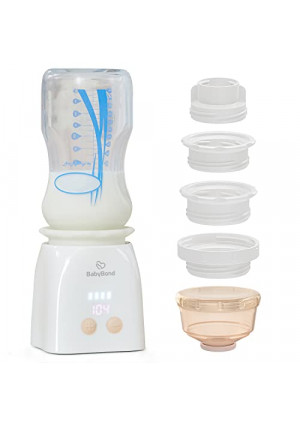 Baby Bottle Warmer BabyBond Portable Bottle Warmer with 4 Adapters Rechargeable Travel Bottle Warmer Cordless for Baby Milk Breastmilk with Precise Temperature Control and Automatic Shut-Off