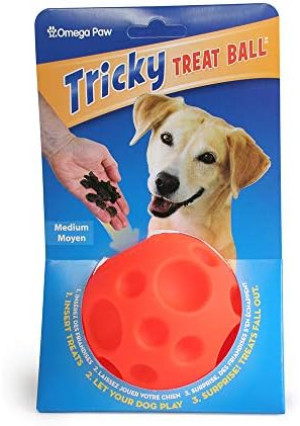 Omega Paw Authentic Tricky Treat Ball - Medium,Orange