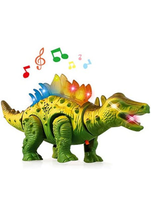 Dinosaur Toys for Kids Boys Girls Ages 3 4 5 - Electronic Walking Realistic Dinosaur Toys with Roaring Sound and LED Light Up