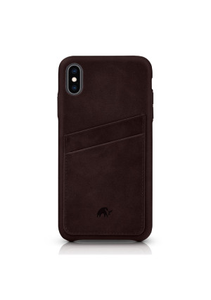 Bullstrap Premium Leather Portfolio Phone Case Compatible with Apple iPhone XR, Bourbon Brown