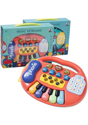 Children's Educational Multi-Function Electronic Organ, Early Education in The Semester, Analog Phone, Colorful Piano, Soft Lighting 3 4 5 6-Year-Old Children Gifts