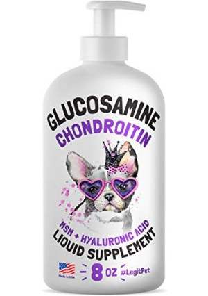 Liquid Glucosamine for Dogs Bacon Flavour with Chondroitin, MSM & Hyaluronic Acid K9 Supplement Hip and Joint Formula Advanced Mobility Joint Pain Relief Senior Advanced Supplement for All Breeds