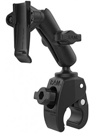 RAM Mounts Tough-Claw Small Clamp Mount with Garmin Spine Clip Holder RAM-B-400-GA76U with Medium Arm for Motorcycle, ATV/UTV, Bike