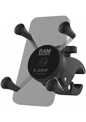 RAM Mounts X-Grip Phone Mount with Low-Profile RAM Tough-Claw RAM-HOL-UN7-400-2U for Rails 0.625" to 1.5" in Diameter