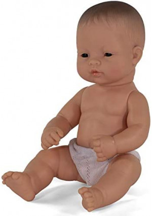 Miniland Educational - 12.63'' Anatomically Correct Newborn Baby Doll, Asian Boy