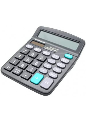 Desk Calculator, 12-Digit Solar Battery Office Calculator with Large LCD Display Big Sensitive Button, Dual Power Desktop Calculators