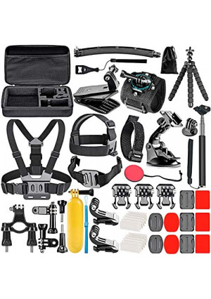 Neewer 50 in 1 Action Camera Accessory Kit Compatible with GoPro Hero10/9/8/7/6/5/4, GoPro Max, GoPro Fusion, Insta360, DJI Osmo Action/Action 2, AKASO, and more