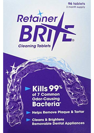 Retainer Brite Tablets for Cleaner Retainers and Dental Appliances - 96 Count