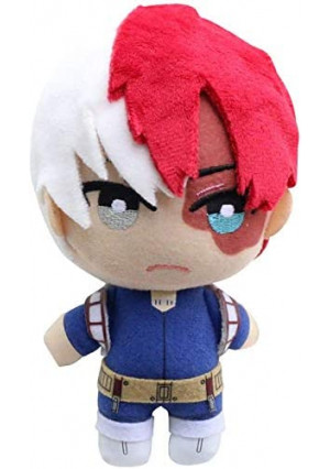 MHA Deku Plushie Todoroki Plushie Bakugou Plushies Plush Toy Stuffed Doll 15cm (Red, One Size)