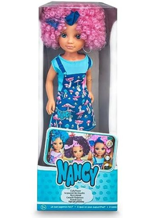 Nancy Curly Power Fashion Doll with Pink Hair, 16" Doll