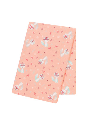 Fox and Flowers Jumbo Deluxe Flannel Swaddle Blanket