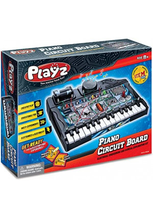 Playz Electric Piano Circuit Board for Kids - 38+ Music Lab Experiments, Kids' Electronics Kit, DIY Engineering Toy & Educational Science Kits, & STEM Projects for Kids Ages 8-12, Teens, Boys, & Girls