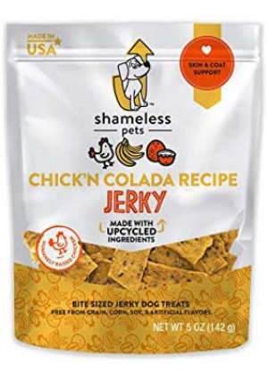 SHAMELESS PETS Jerky Bite Dog Treats, 5oz | Natural, Grain-Free, & No Artificial Flavors | Provides Health Benefits for All Dogs | Made w/Upcycled Ingredients & Responsibly-Sourced Meat in USA…