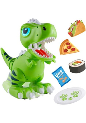 Robo Pets T-Rex Dinosaur Toy for Boys and Girls - Remote Control Robot Toy with LED Light Eyes, Interactive Hand Motion Gestures, STEM Toy Program Treats, Walking and Dancing Robot Dinosaur Kids Toy