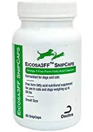 Dechra Eicosa3FF SnipCaps (Small), for Dogs Up to 60lbs, 60 Count, Model Number: 1810078