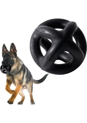 Monster K9 Indestructible Ring Ball - Lifetime Replacement - Medium & Large Breeds - Ultra Durable for Aggressive Chewers - Chew, Tug, & Fetch Dog Toy - 5.5"