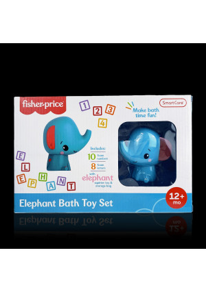 Fisher-Price Elephant Bath Toy Play Set, 19 Pieces