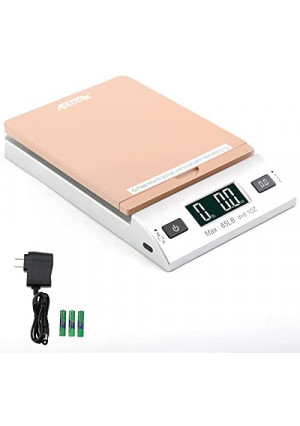 Acteck A-CK65GS 65LBx0.1OZ Digital Shipping Postal Scale with Batteries and AC Adapter, Gold Silver