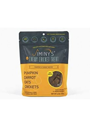 Jiminy's Cricket Treats - Chewy Hypoallergenic Dog Treats, 100% Made in The USA , Cricket Dog Treats, Gluten-Free, Sustainable, All Natural Dog Treats, High Protein - Pumpkin & Carrot, 6oz Bag