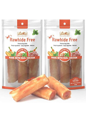 Premium Dog Chew Treats Chicken Retriever Rolls for Large Dogs, Rawhide Free, Grain Free, Highly Digestible,Large 7" 2pcs/Pack x 2pack