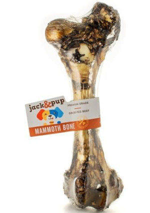 Jack&Pup Mammoth Large Dog Bone | 16" Marrow Dog Bones for Aggressive Chewers | Single Ingredient Long Lasting Chew Bones (1 Pack)