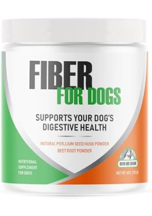 Fiber for Dogs Psyllium Seed Husk Powder & Dehydrated Beet Root Powder Aids a Number of Intestinal Disorders in Dogs Including Diarrhea, Constipation & Anal Gland Issues. Available in 6 and 12 oz.