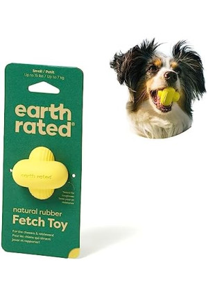 Earth Rated Dog Ball, Interactive Fetch Toy for Small, Medium, and Large Breeds, Comes in Multiple Sizes, Made with Natural Rubber, Perfect for Indoor and Outdoor Use, Small, Yellow