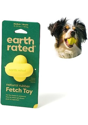 Earth Rated Dog Ball, Interactive Fetch Toy for Small, Medium, and Large Breeds, Comes in Multiple Sizes, Made with Natural Rubber, Perfect for Indoor and Outdoor Use, Medium, Yellow