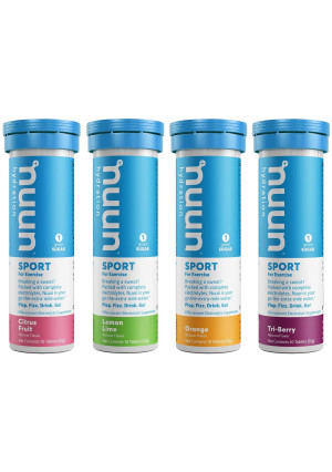 Nuun Sport: Electrolyte Drink Tablets, Citrus Berry Mixed Box, 4 Tubes (40 Servings)