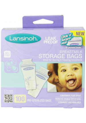 Lansinoh Breastmilk Storage Bags, 100 Count