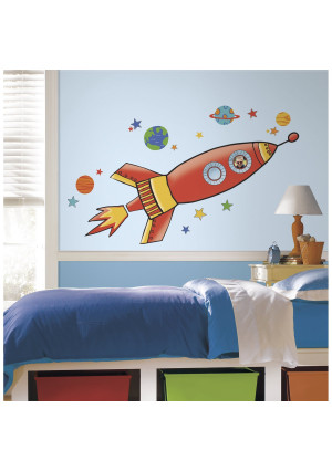 RoomMates RMK2619GM Rocket Peel and Stick Giant Wall Decals